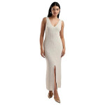 Calvin Klein Jeans Polyester v-Neck Maxi Dresses , sand