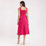 purple Women's Fit and Flare Midi Dress