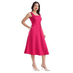 purple Women's Fit and Flare Midi Dress